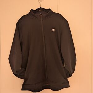 Adidas Golf Black Performance Jacket with Hood and Full-Length Zipper